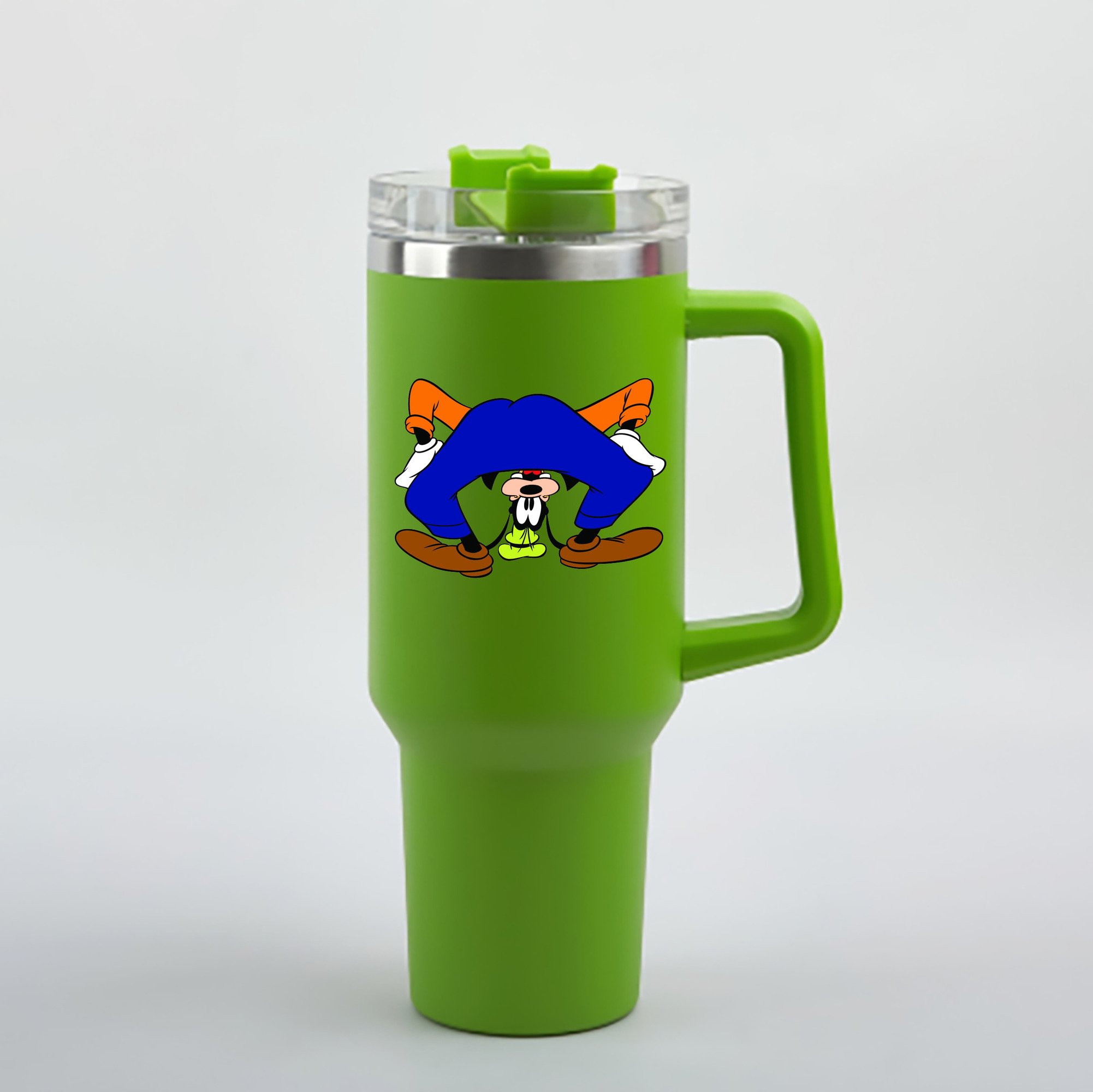 （画像用） ミッキーマウス Mickey Mouse 1200mL車用タンブラー - クリスタルステッカー（プラスチックストロー付き）